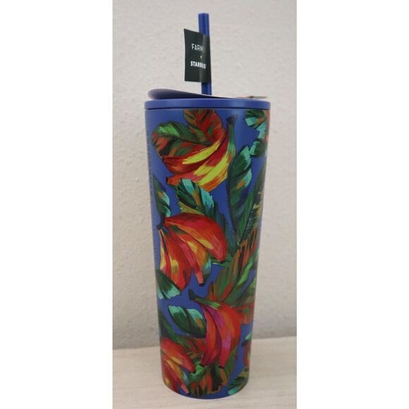 Farm Rio +Starbucks Blue Banana Mix 24oz Cold Cup Tumbler Summer '25 Lmt. Edt. - Picture 4 of 10